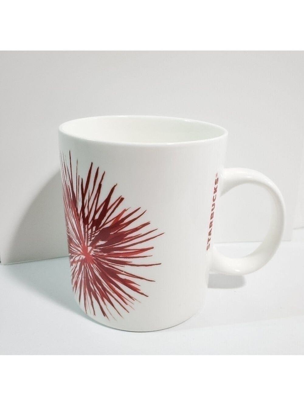 Starbucks Red splatter Atomic Starburst Fireworks 12oz Coffee Mug